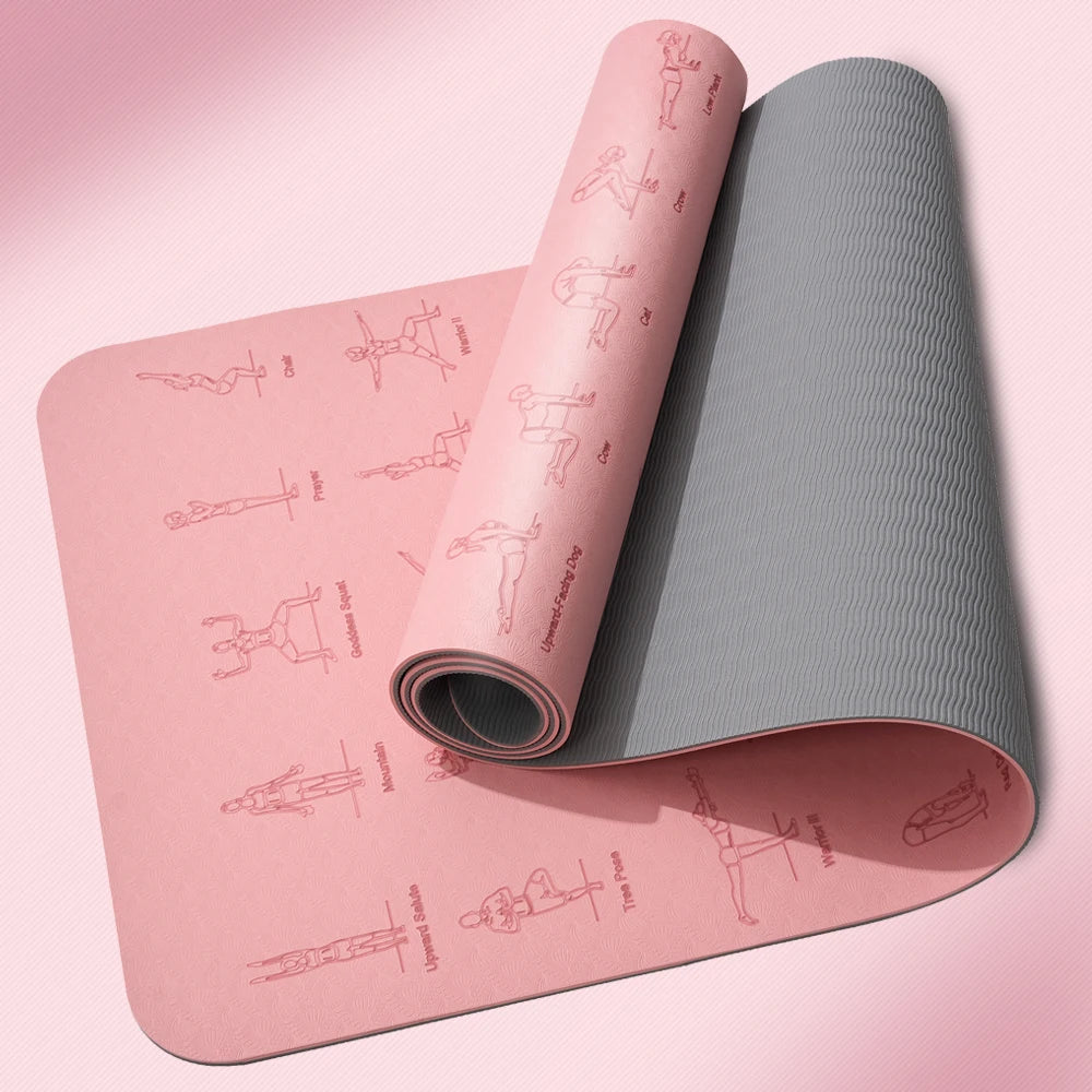 TPE Yoga Mat 183cm*57cm Eco-friendly Non-Slip Sports Fitness Mat For Exercise Yoga And Pilates Gymnastics Mat Fitness Equipment