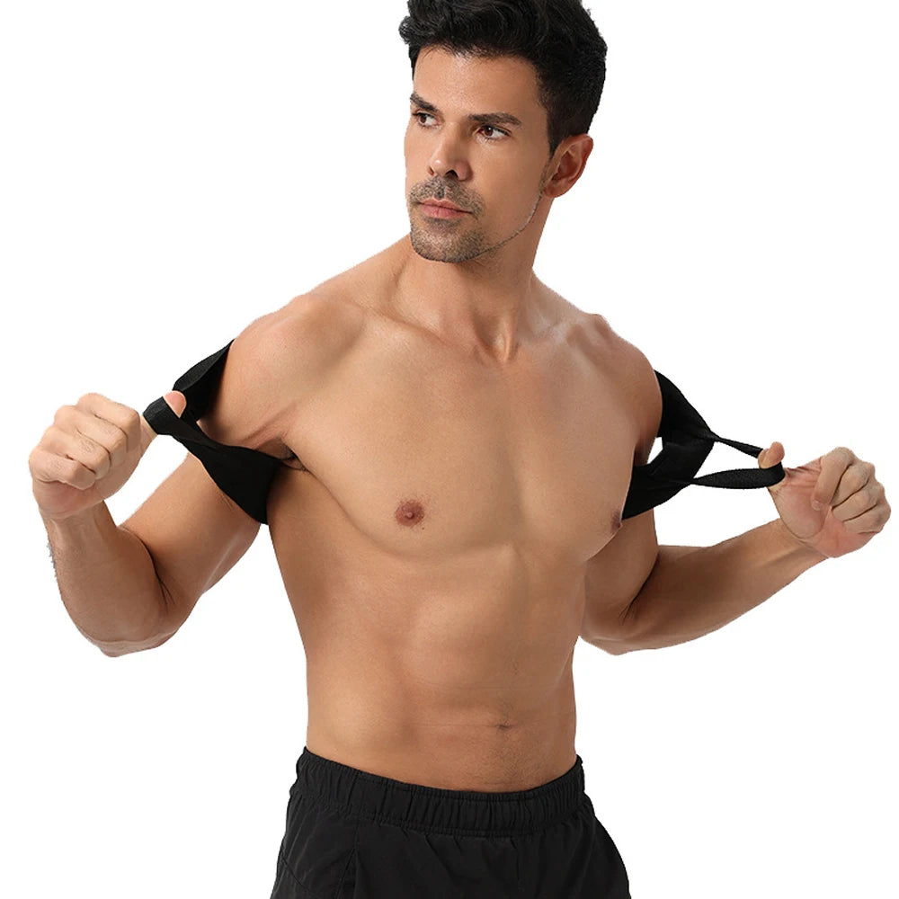 Adjustable Fitness Heavy Shoulder Strap Bench Press Shoulder Training Belt Push Chest Straight Back Correction Belt Open Shoulde