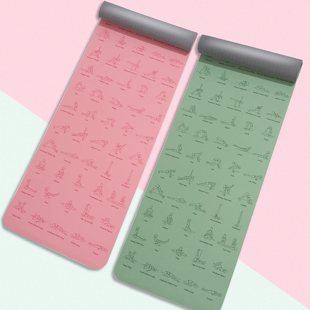 TPE Yoga Mat 183cm*57cm Eco-friendly Non-Slip Sports Fitness Mat For Exercise Yoga And Pilates Gymnastics Mat Fitness Equipment