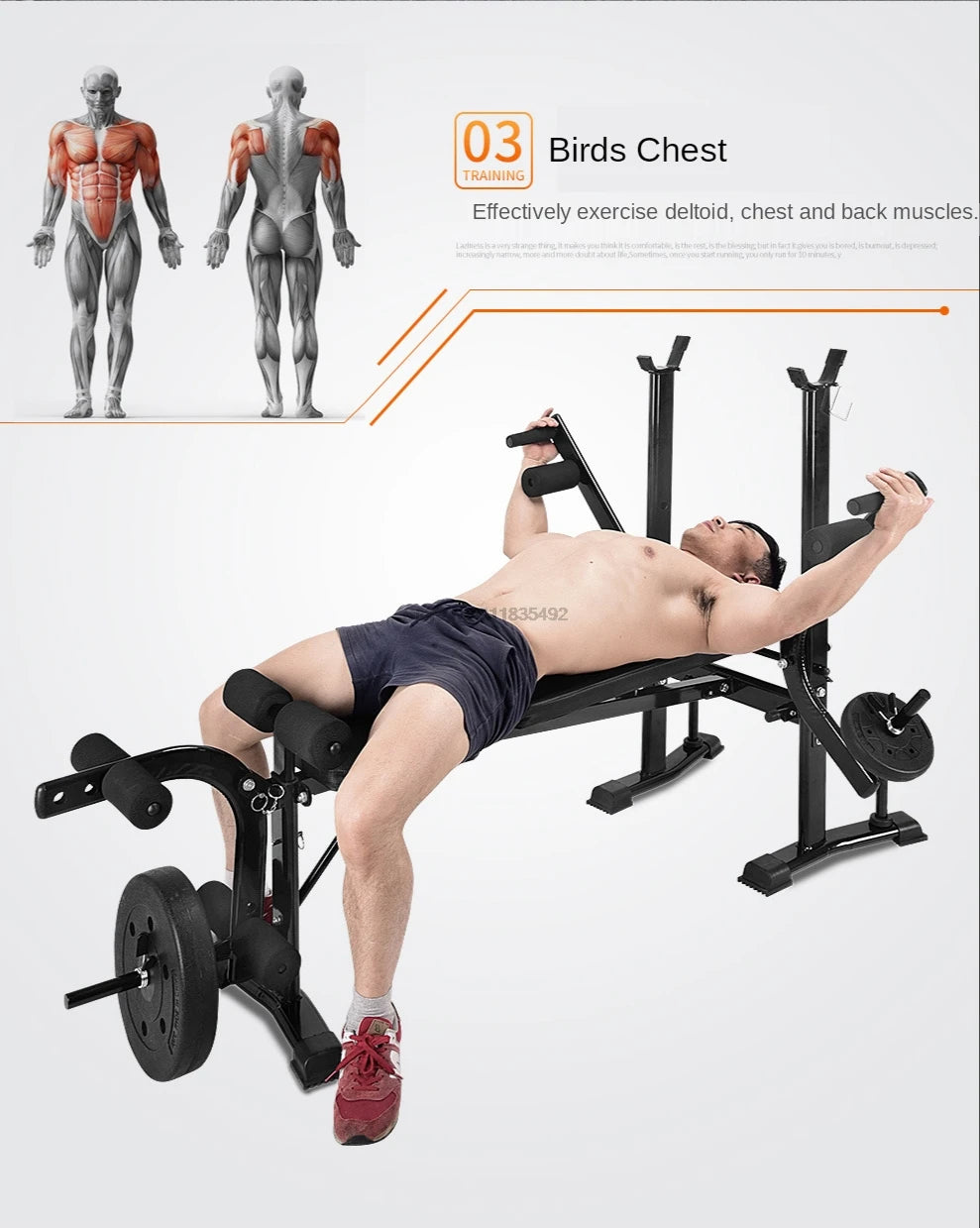 Multifunctional Dumbbell Training Fitness Equipment, Weight Bench Press, Squat Rack, Barbell Bench Press