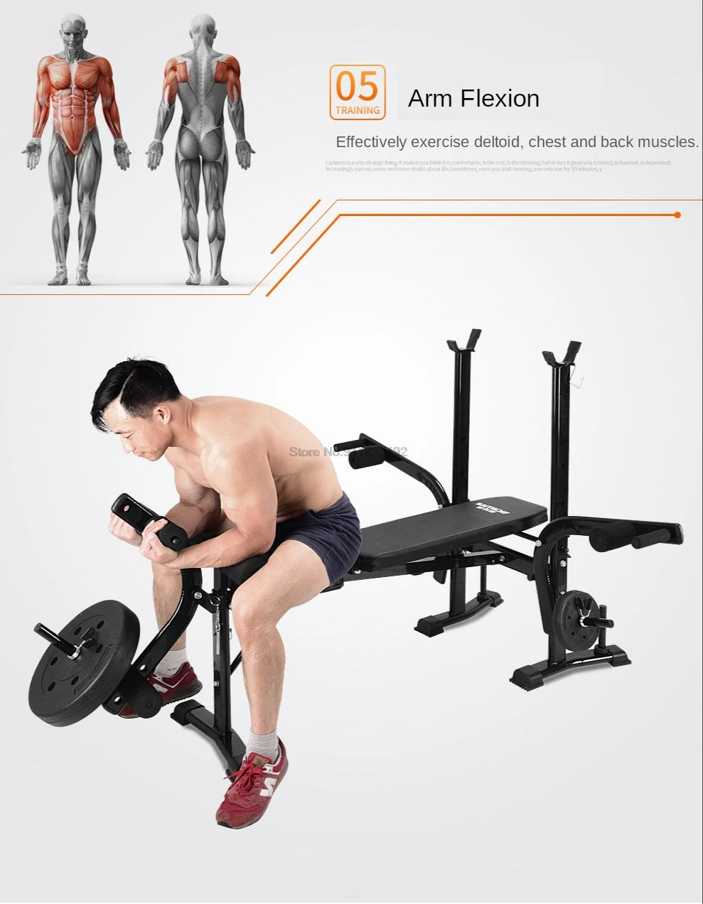 Multifunctional Dumbbell Training Fitness Equipment, Weight Bench Press, Squat Rack, Barbell Bench Press