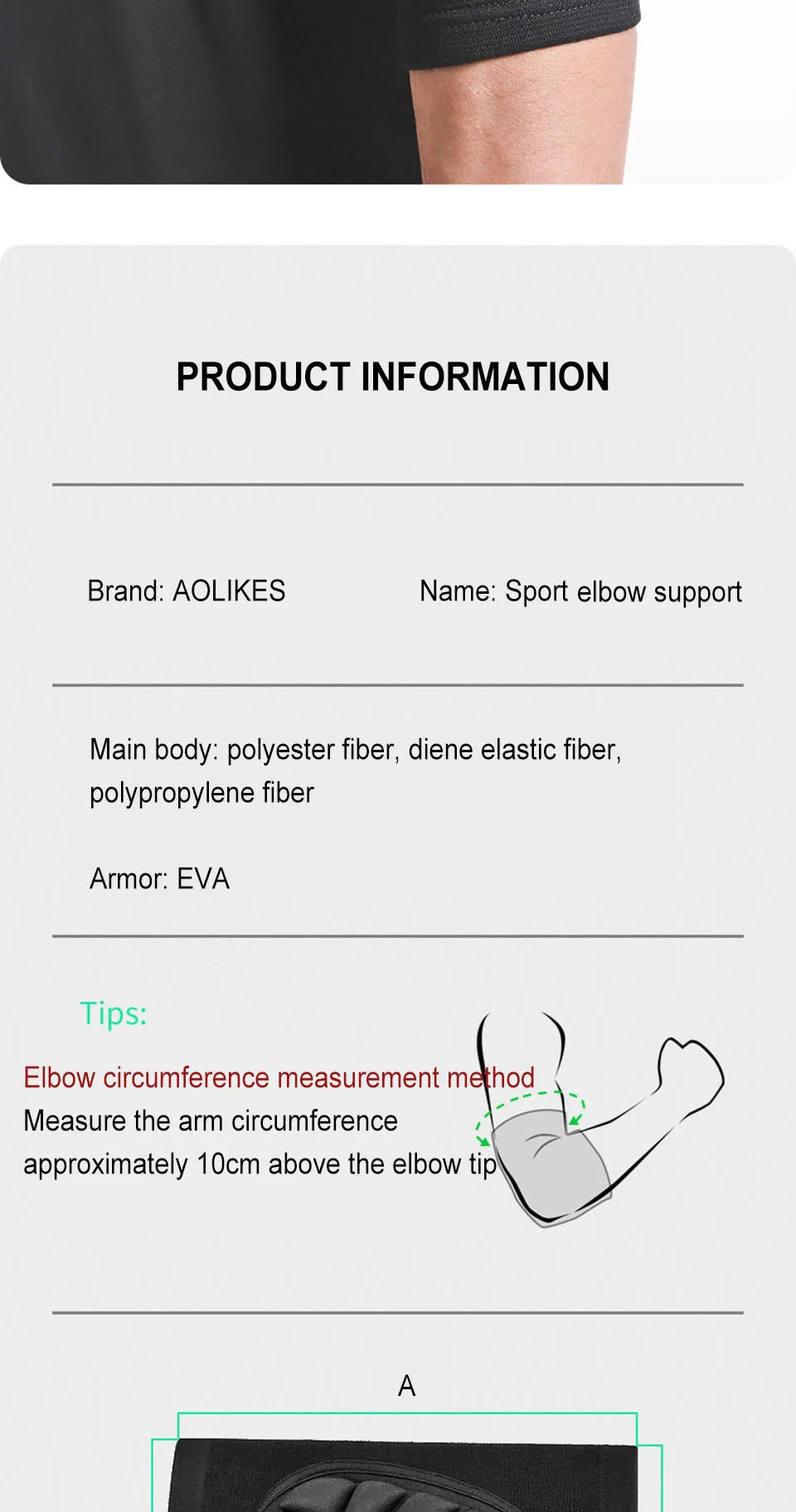 AOLIKES 1 Pair Foam Elbow Pads Anti-collision Sports Roller Skating Anti-fall Volleyball Riding Street Dance Elbow Protector