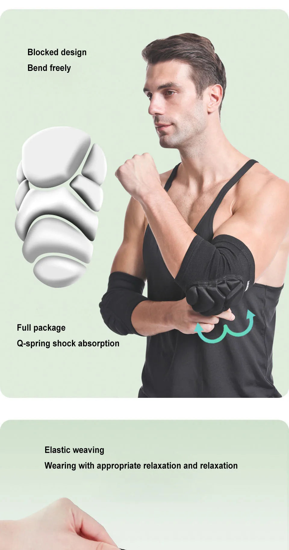 AOLIKES 1 Pair Foam Elbow Pads Anti-collision Sports Roller Skating Anti-fall Volleyball Riding Street Dance Elbow Protector