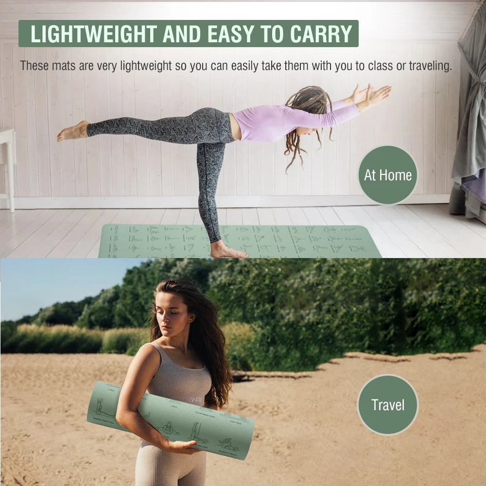 TPE Yoga Mat 183cm*57cm Eco-friendly Non-Slip Sports Fitness Mat For Exercise Yoga And Pilates Gymnastics Mat Fitness Equipment