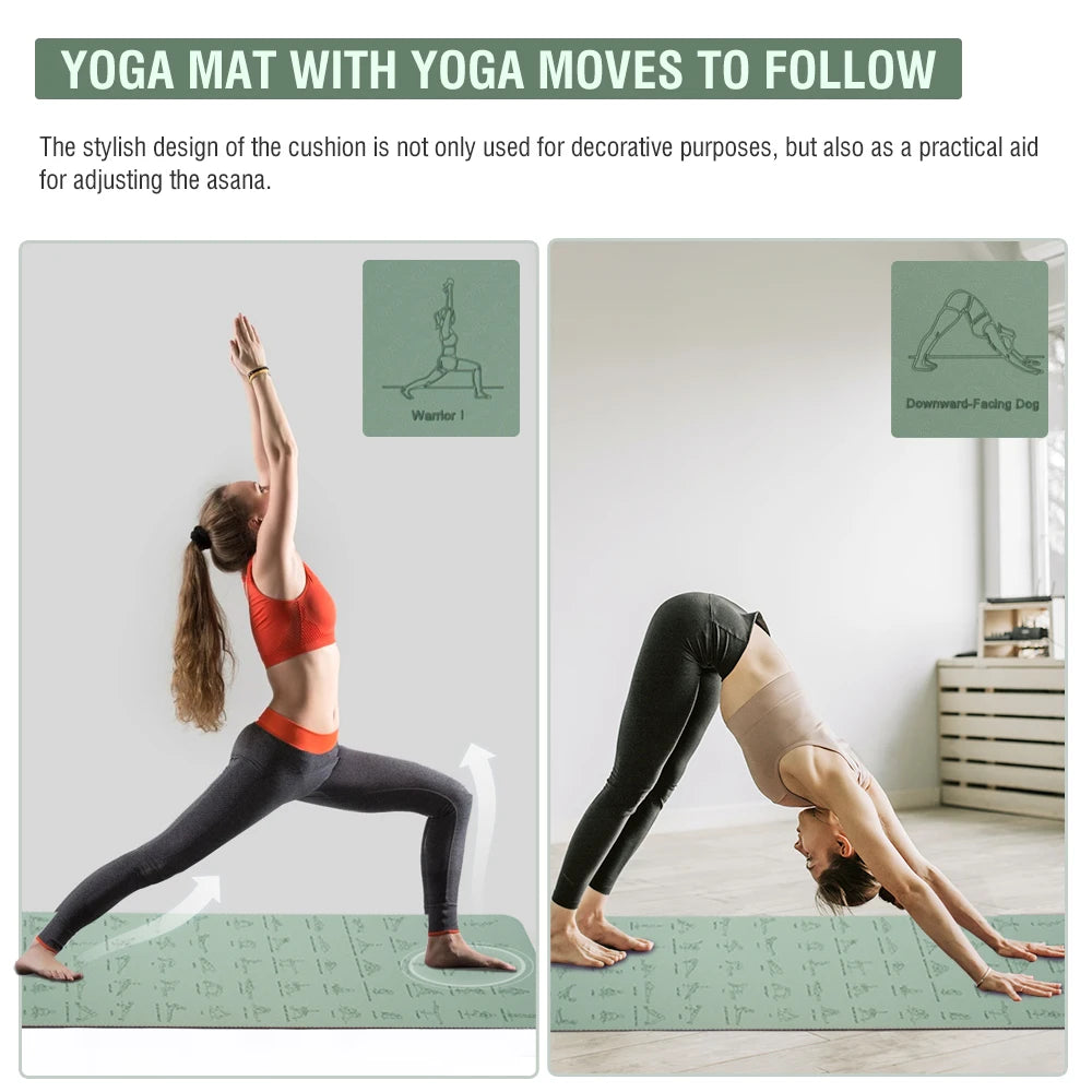TPE Yoga Mat 183cm*57cm Eco-friendly Non-Slip Sports Fitness Mat For Exercise Yoga And Pilates Gymnastics Mat Fitness Equipment