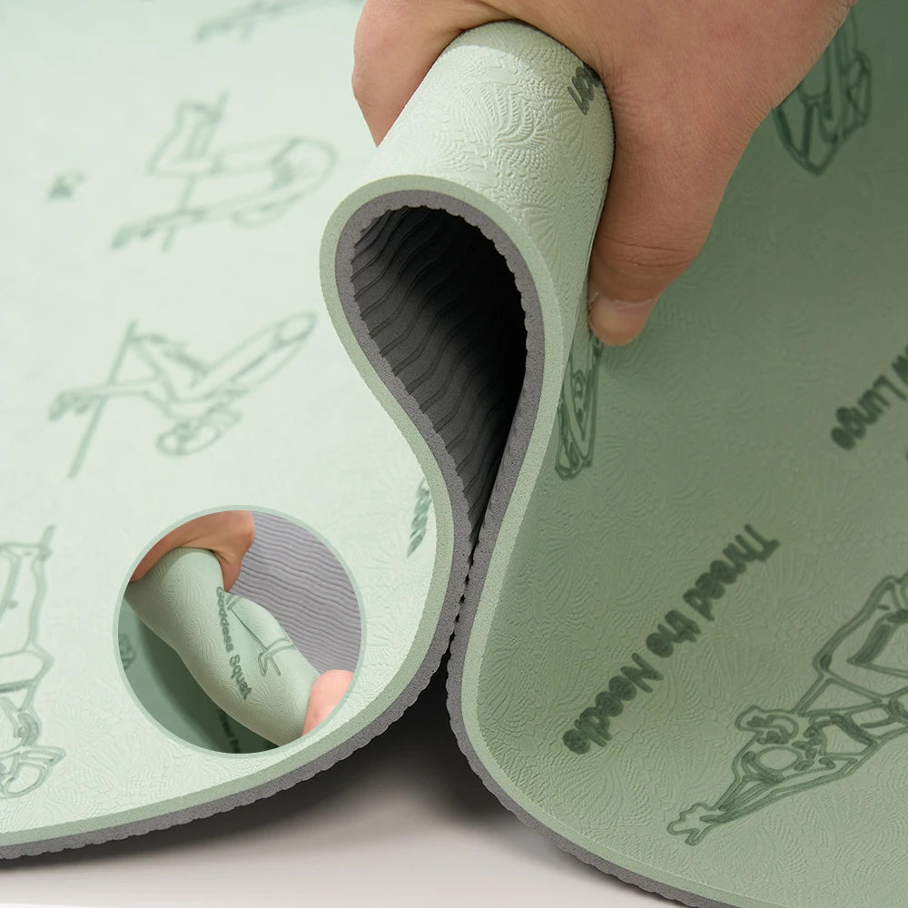 TPE Yoga Mat 183cm*57cm Eco-friendly Non-Slip Sports Fitness Mat For Exercise Yoga And Pilates Gymnastics Mat Fitness Equipment