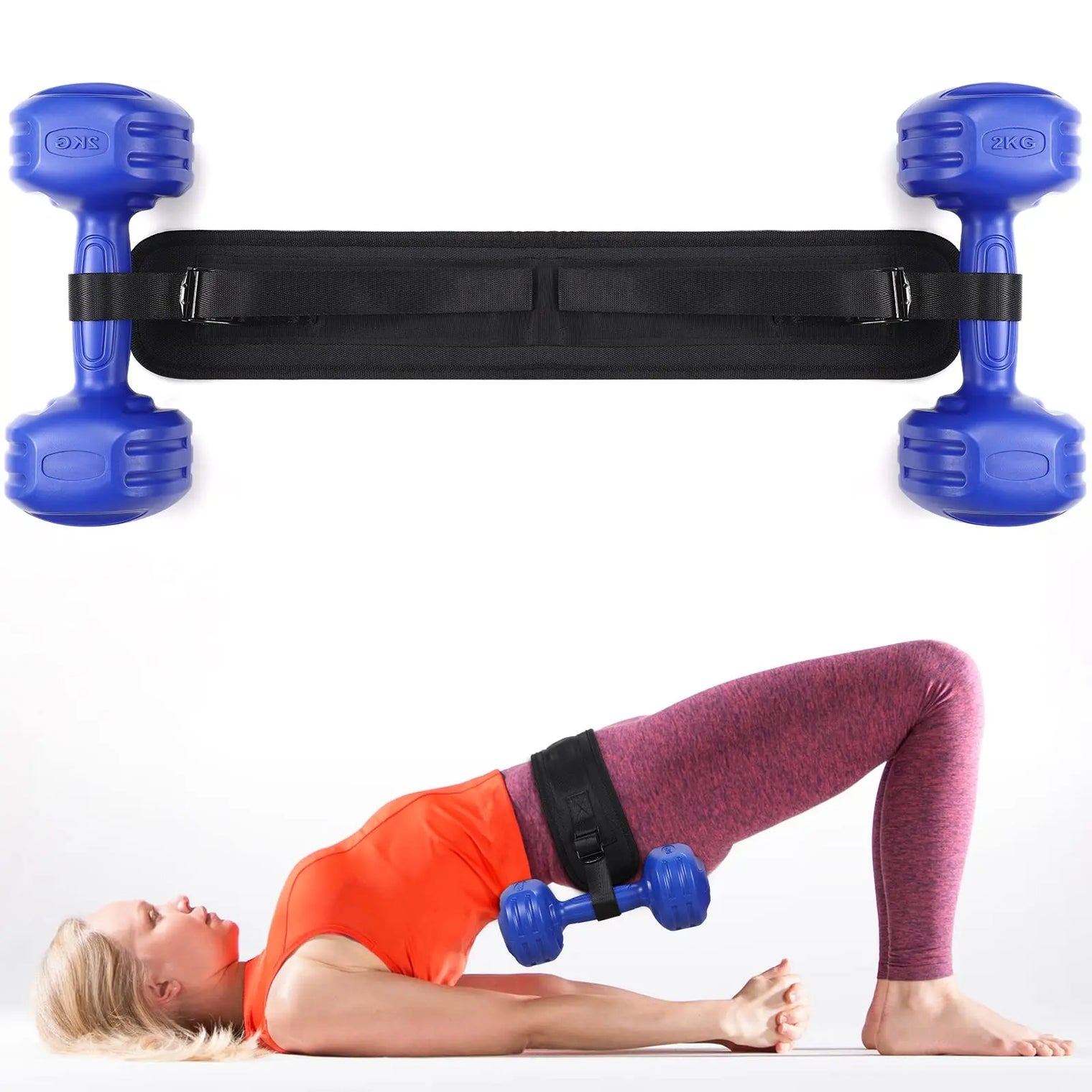 Hip Thrust Belt For Dumbbells And Kettlebells, Hip Thrust Pad Hip Trainer Booty Belt For Glutes, Bridges, Lunges
