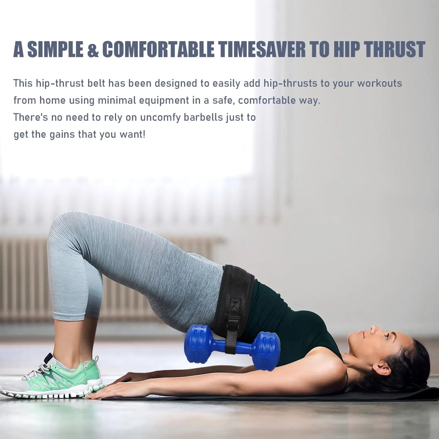 Hip Thrust Belt For Dumbbells And Kettlebells, Hip Thrust Pad Hip Trainer Booty Belt For Glutes, Bridges, Lunges