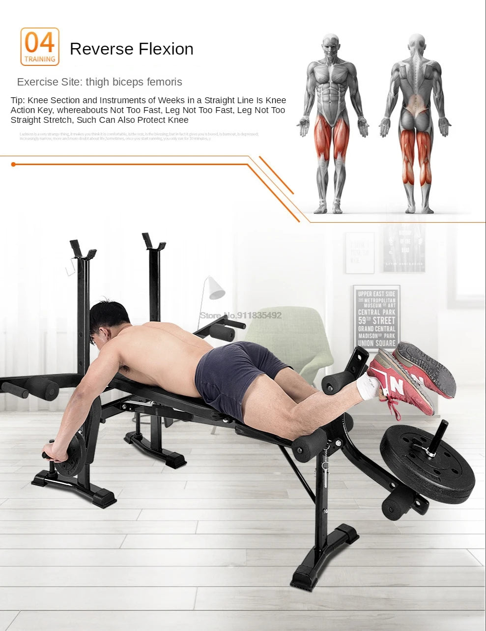 Multifunctional Dumbbell Training Fitness Equipment, Weight Bench Press, Squat Rack, Barbell Bench Press
