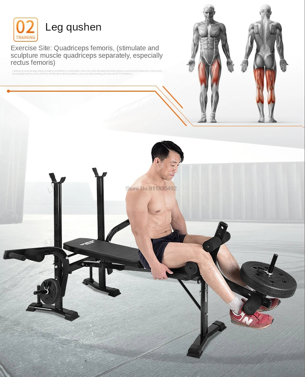 Multifunctional Dumbbell Training Fitness Equipment, Weight Bench Press, Squat Rack, Barbell Bench Press