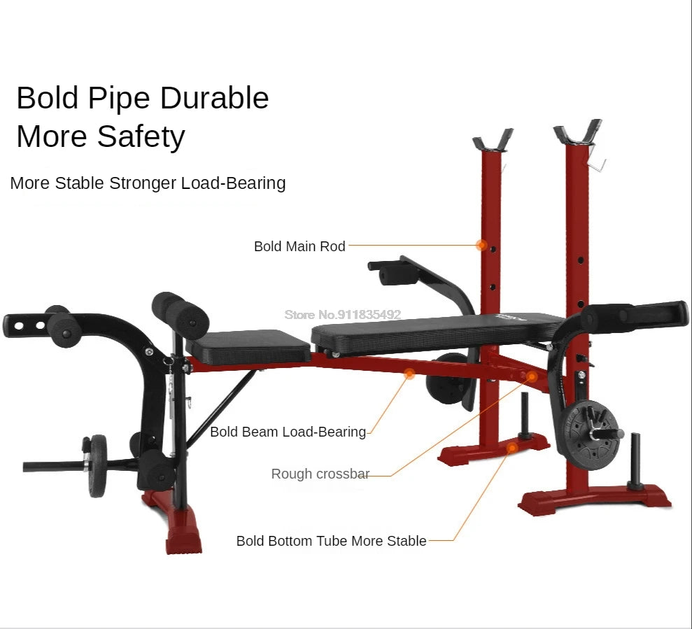 Multifunctional Dumbbell Training Fitness Equipment, Weight Bench Press, Squat Rack, Barbell Bench Press