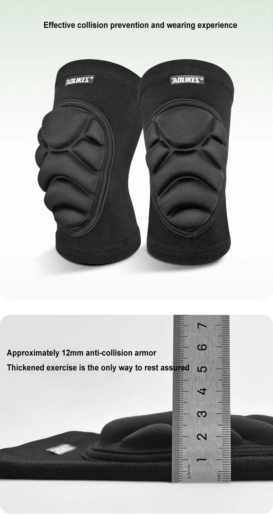 AOLIKES 1 Pair Foam Elbow Pads Anti-collision Sports Roller Skating Anti-fall Volleyball Riding Street Dance Elbow Protector