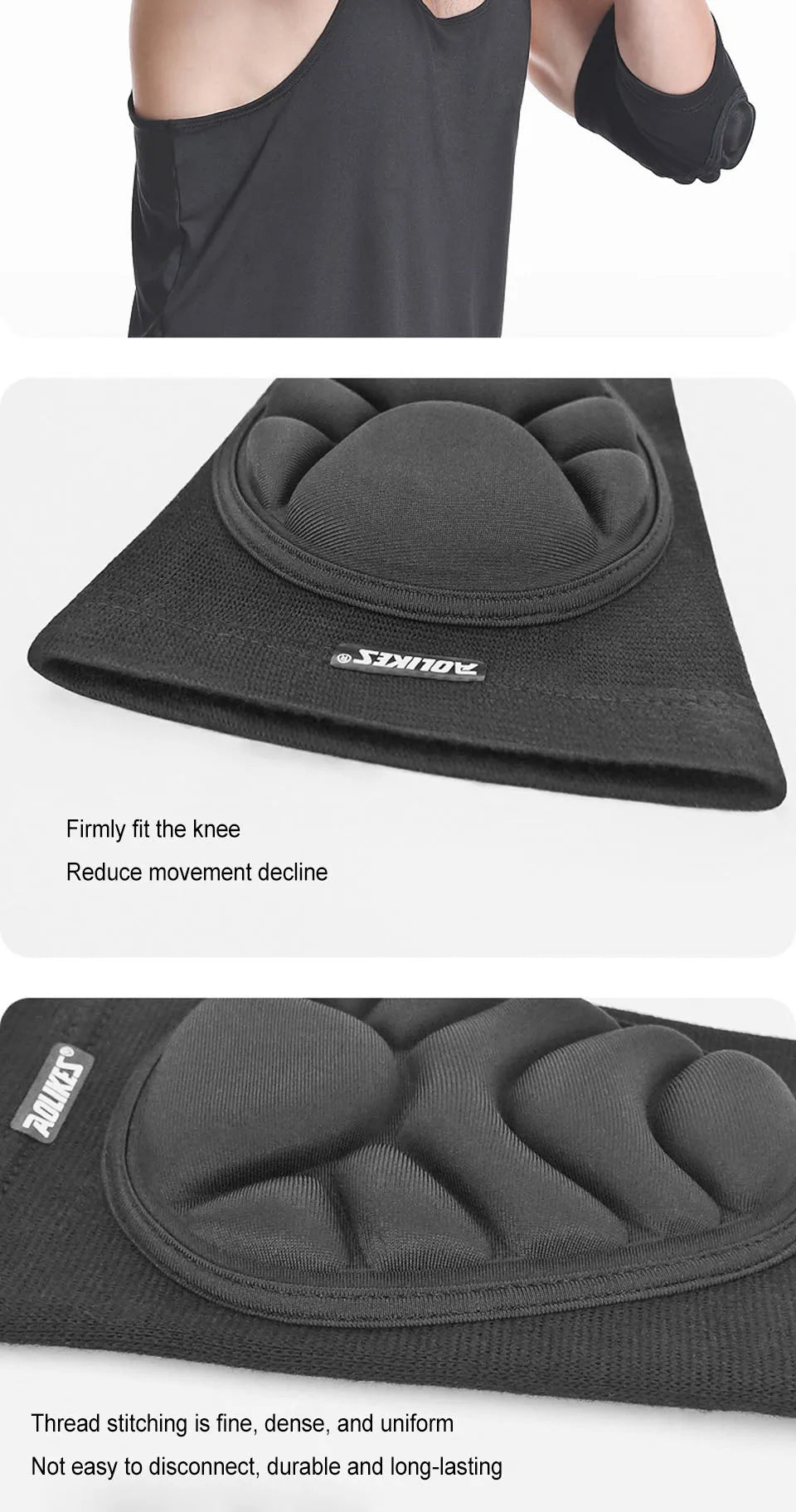 AOLIKES 1 Pair Foam Elbow Pads Anti-collision Sports Roller Skating Anti-fall Volleyball Riding Street Dance Elbow Protector