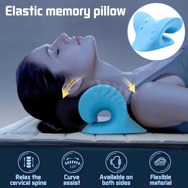 Neck Shoulder Stretcher Relaxer Cervical Chiropractic Traction Device Pillow