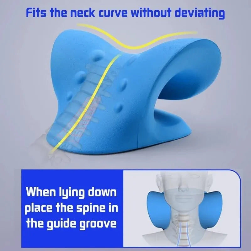 Neck Shoulder Stretcher Relaxer Cervical Chiropractic Traction Device Pillow