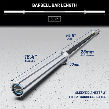 7ft Olympic Barbell Bar 45LB Load 1500-lbs Capacity Available