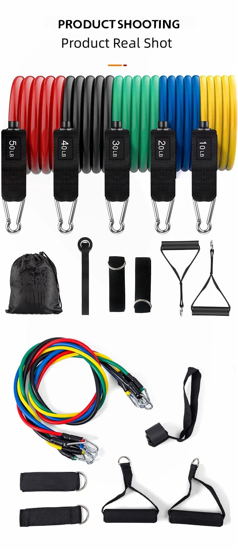 11pcs/Set Pull Rope Resistance Bands